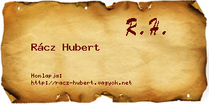 Rácz Hubert névjegykártya