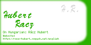 hubert racz business card